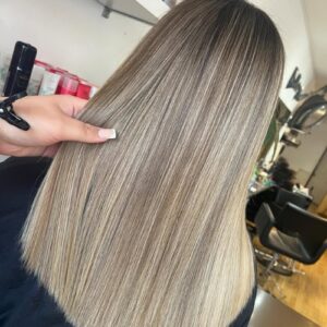 spring hair colour balayage Hove soft blended blonde result